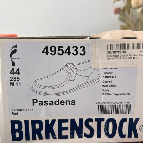 Birkenstock Pasadena High Suede Chukka Boot Dark Red Men 11/EU 44 NWB Narrow Fit - Picture 10 of 10